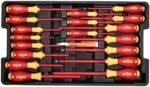 Wiha 32800 Insulated Tool Set with Screwdrivers, Nut Drivers, Pliers, Cutters, Ruler, Knife and Sockets in Rolling Tool Case, 10,000 Volt Tested and 1000 Volt Rated, 80-Piece Set - Image 4