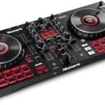 Numark Mixtrack Platinum FX Serato DJ Controller with Jog Wheel Displays, 4 Decks, Mixer, Effects Paddles and (Audio Interface)