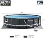 Intex Ultra XTR Frame 14′ x 42″ Round Above Ground Outdoor Swimming Pool Set with Sand Filter Pump, Ladder, Ground Cloth, and Pool Cover - Image 8