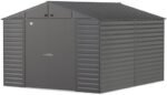 Arrow Select 10′ x 12′ Outdoor Lockable Steel Storage Shed Building, Charcoal - Image 11