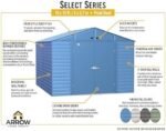 Arrow Select 10′ x 12′ Outdoor Lockable Steel Storage Shed Building, Charcoal - Image 6