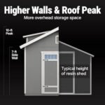 Handy Home Products Windemere 10×12 Do-it-Yourself Wooden Storage Shed with Floor, Beige - Image 4