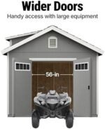 Handy Home Products Windemere 10×12 Do-it-Yourself Wooden Storage Shed with Floor, Beige - Image 9