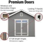 Handy Home Products Windemere 10×12 Do-it-Yourself Wooden Storage Shed with Floor, Beige - Image 10