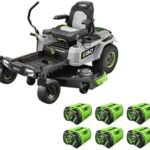 EGO Power+ Electric Riding Lawn Mower, 52″ Deck with Zero Turn Radius, Includes (6) 56V 12.0Ah Batteries and Charger – ZT5207L
