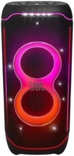 JBL Partybox Ultimate – Multi Purpose Party Speaker, with Wi-fi & Bluetooth Connectivity, Wireless, Lightshow, IPx4 Slashproof, Dual Mic & Guitar Inputs, Handle & Sturdy Wheels, Black