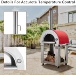 Empava Pizza Oven with Open Shelf and Wheels for Outdoor Kitchen, Wood Fire for Grill & Camping Backyard Party in Stainless Steel, 38.6 Inch, Italian Red - Image 2