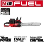 Chainsaws For Milwaukee 2827-22 M18 FUEL 18V 20″ Dual Battery Chainsaw Kit,Tool and Equipment,with toolbox - Image 4