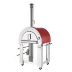 Empava PG06 Outdoor Wood Fired Pizza Oven Stainless Steel Red with Wheels and Accessories - Image 8
