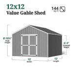 Little Cottage Co. Pre-Cut 12×12 Value Gable Shed Kit - Image 6